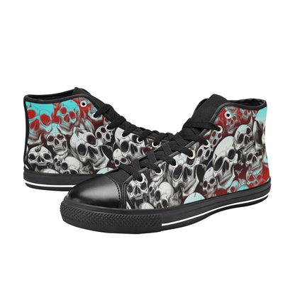 WOMEN'S Skulls Mania Colors High Top Canvas Cottagecore Custom Sneakers
