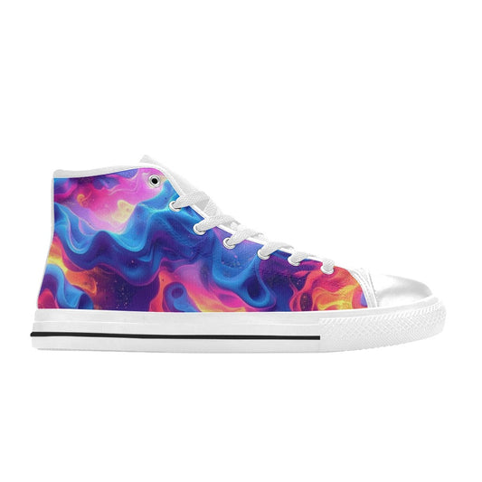 KIDS' Ethereal Camo Design 2 High Top Canvas Dark Academia Shoes