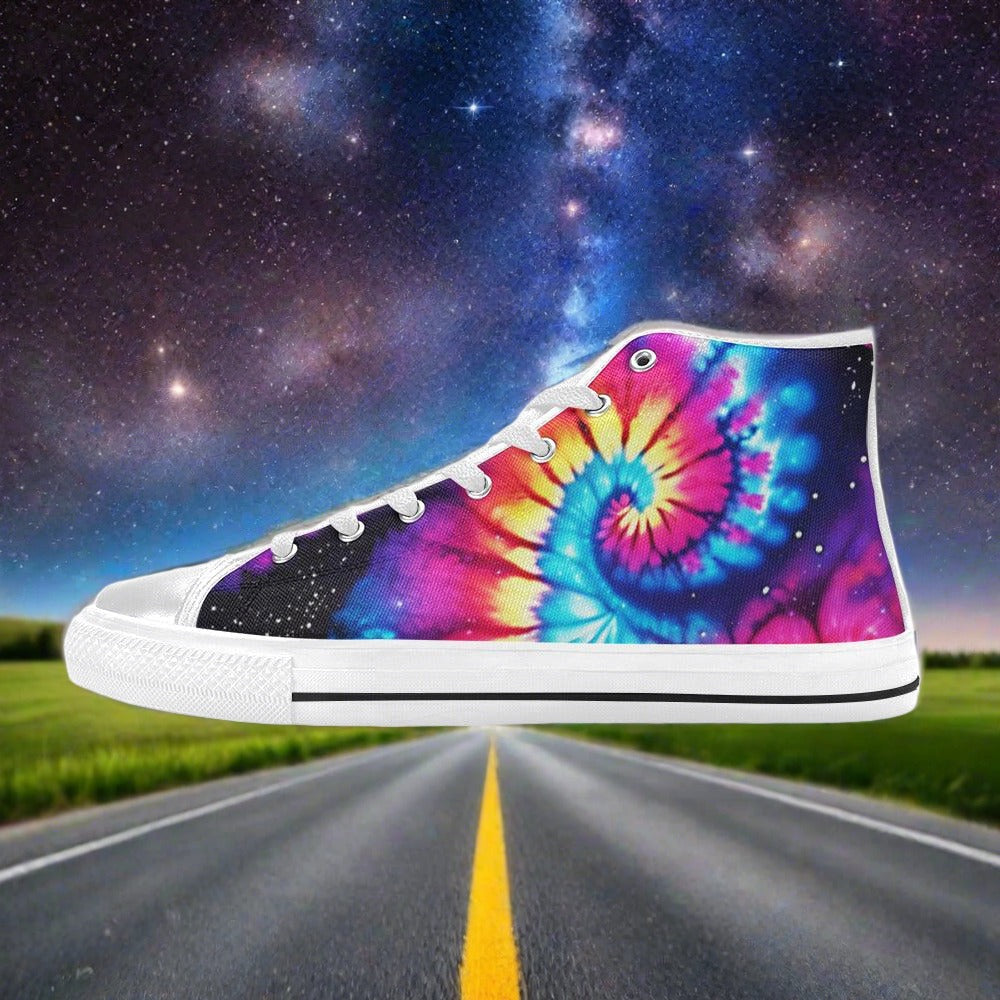 Aurora Borealis Crimson Black Unique Bold Art - Freaky Shoes