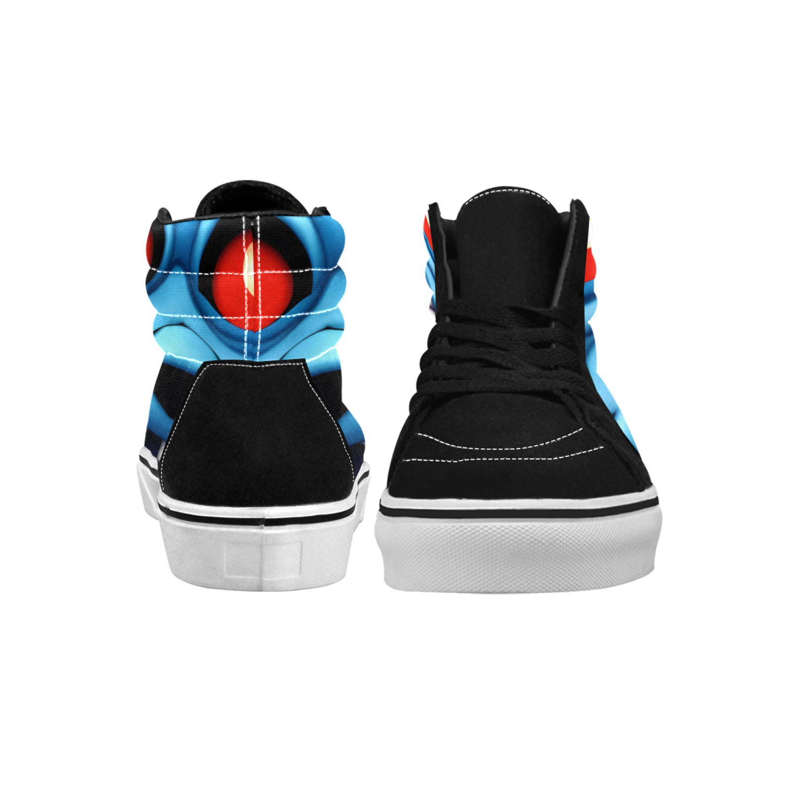 MEN'S Blue Rage Horror High Top Skateboarding Wallpaper Art Sneakers