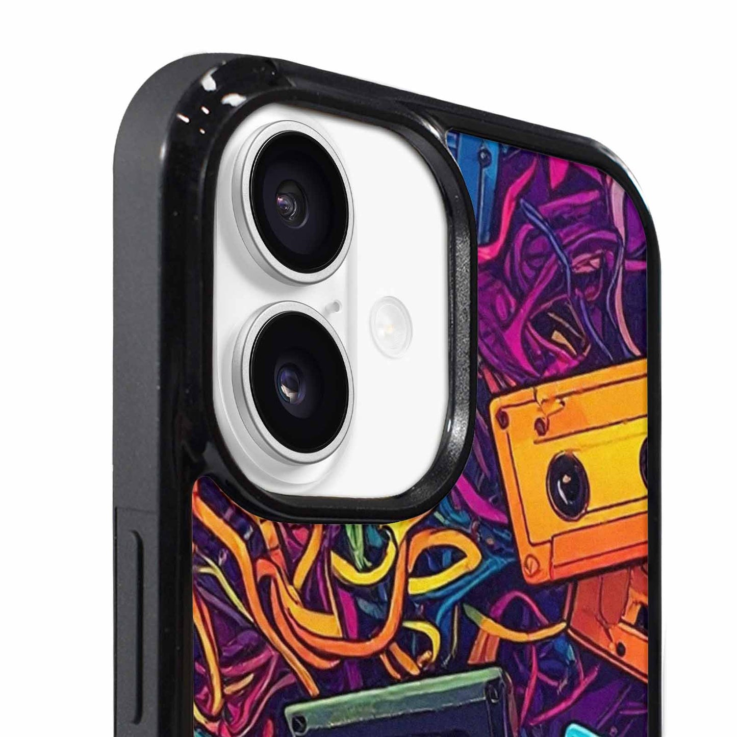 iPhone 17 Case — Retro Cassette Tape Pattern Retro Vintage, Customized Protective Case