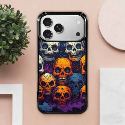 iPhone 17 Pro Max Case — Halloween Horror Repeat Lots Gothic Skulls, Original Design Phone Case