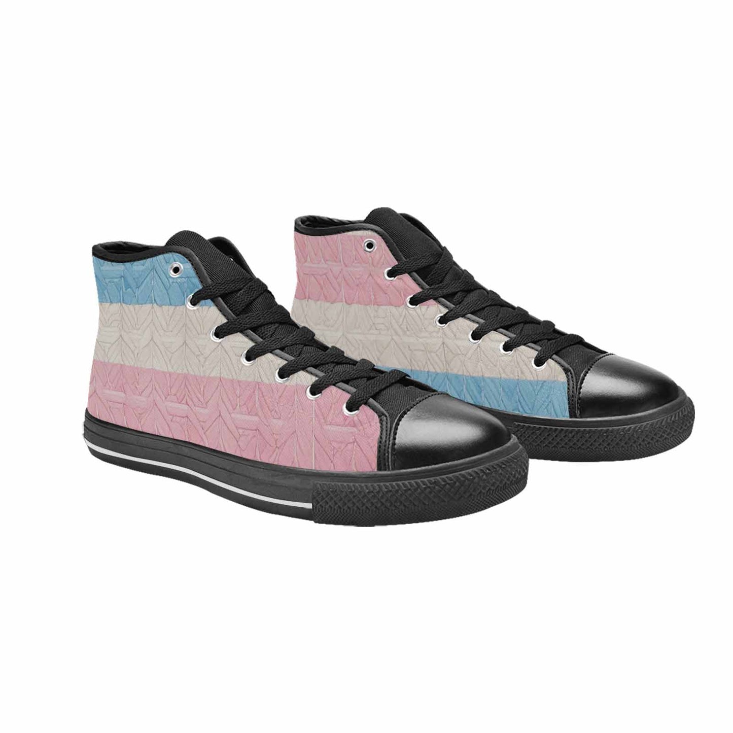 MEN'S Transgender Flag Color High Top Canvas Neon Fantasy Shoes