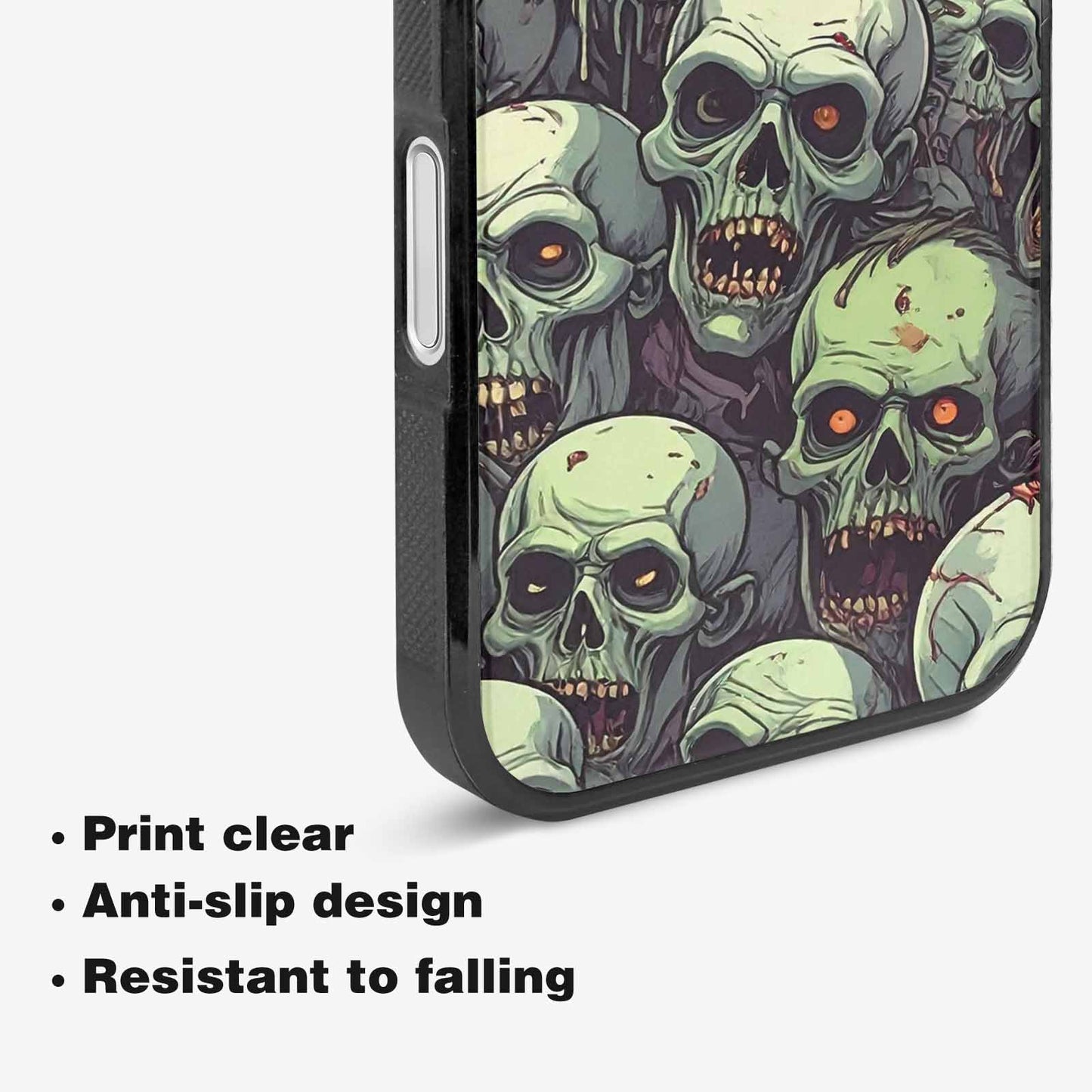 iPhone 16 Case — Zombie Head Pattern Hundreds Of Small, Custom Art Phone Cover