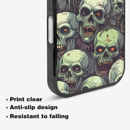 iPhone 16 Case — Zombie Head Pattern Hundreds Of Small, Custom Art Phone Cover