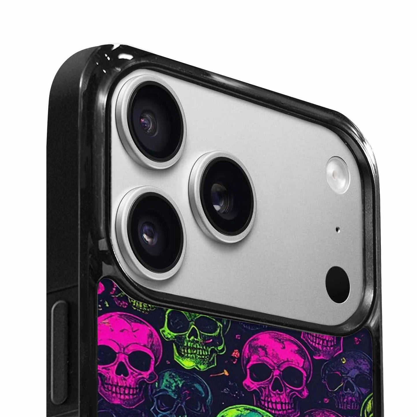 iPhone 17 Pro Case — Skulls Neon Punk Small Skull Gothic, Original Design Phone Case
