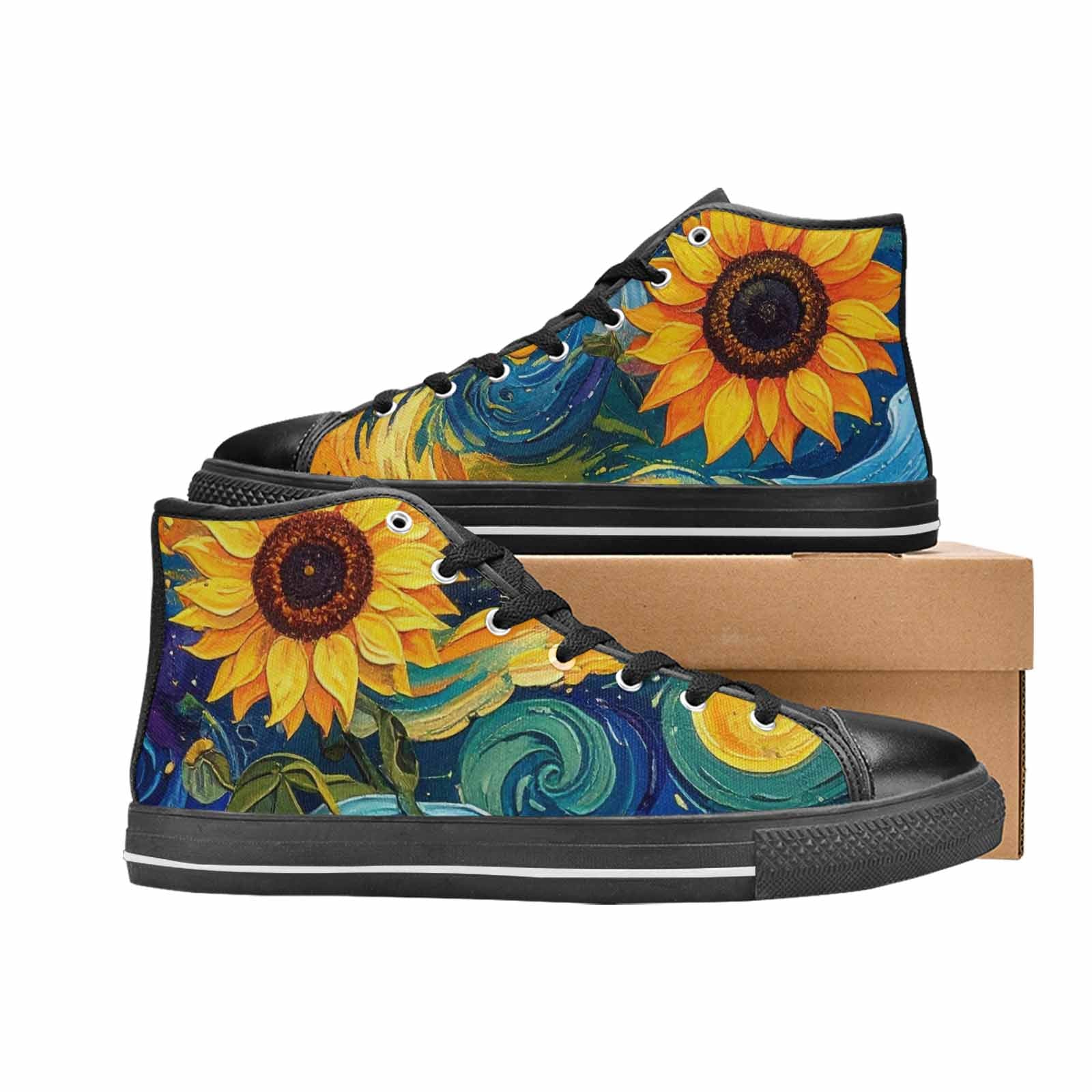 MEN'S Blend All Versions High Top Canvas Wallpaper Art Custom Sneakers