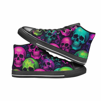 MEN'S Skulls - Neon High Top Canvas Neon Fantasy Custom Shoes