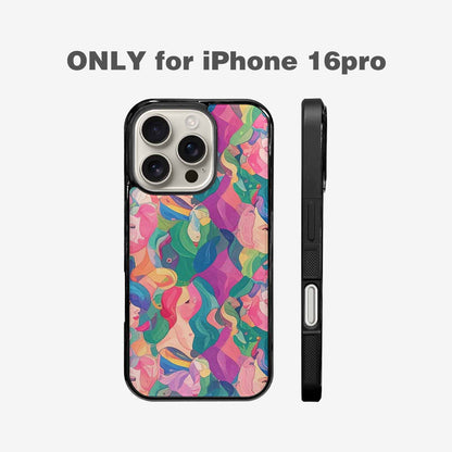 iPhone 16 Pro Case — Polysexual Flag Color Theme Small Rainbow, Custom Phone Case