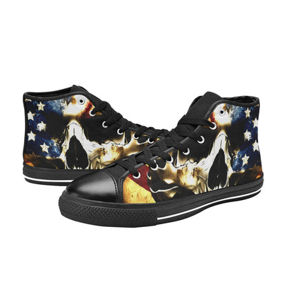 MEN'S Patriotic Usa Flag Skull High Top Canvas Dreamcore Custom Sneakers