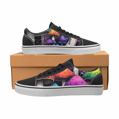 WOMEN'S Rainbow Drip Mushrooms Lace-Up Canvas Surreal Custom Shoes