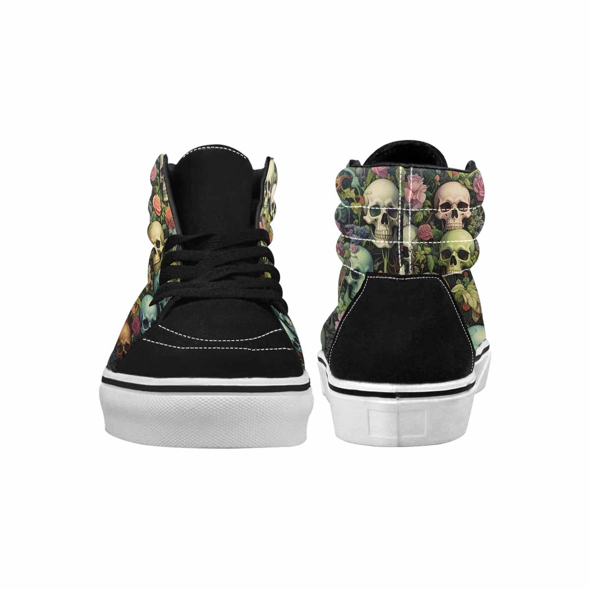 MEN'S Skulls  Botanical Skulls High Top Canvas Grunge Custom Shoes