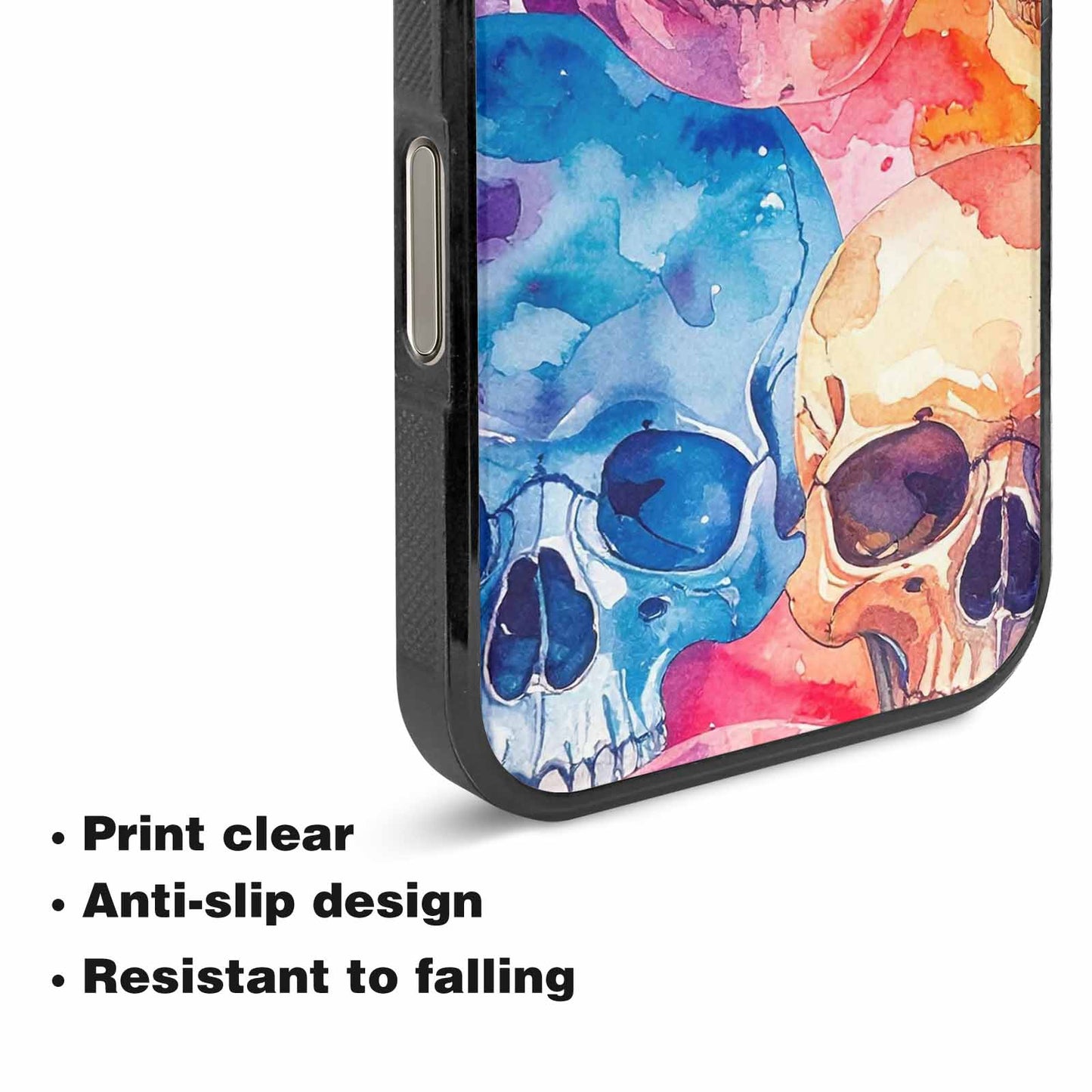 iPhone 16 Pro Case — Kulls Watercolor Skulls Small Skull Pattern, Original Design Phone Case