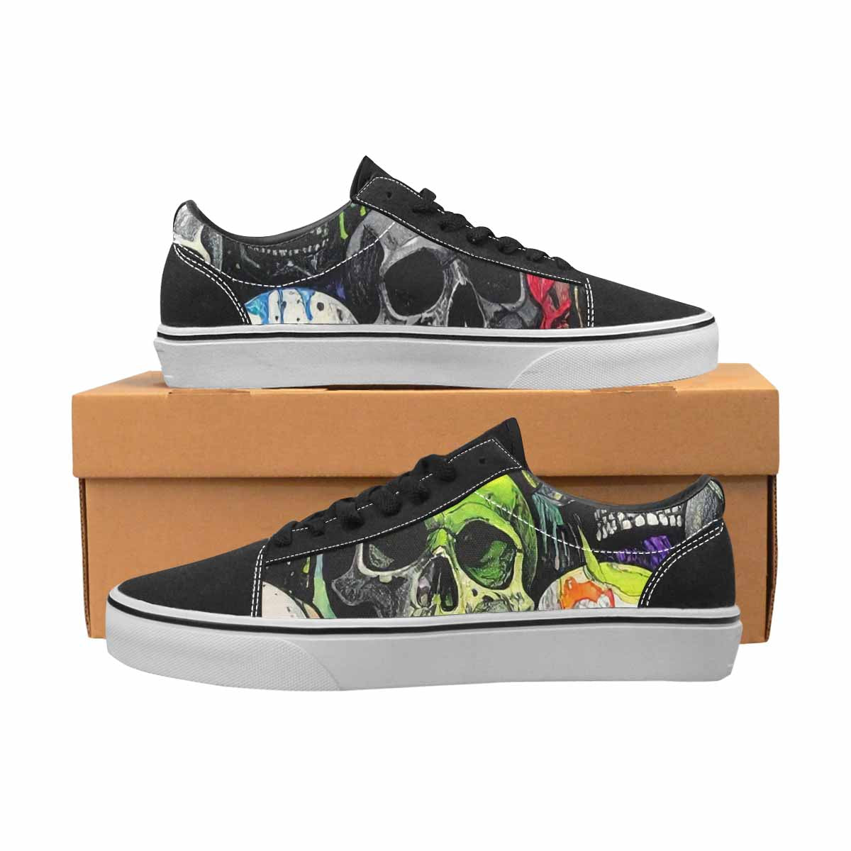 WOMEN'S Rainbow From Skull S Lace-Up Canvas Y2K Shoes