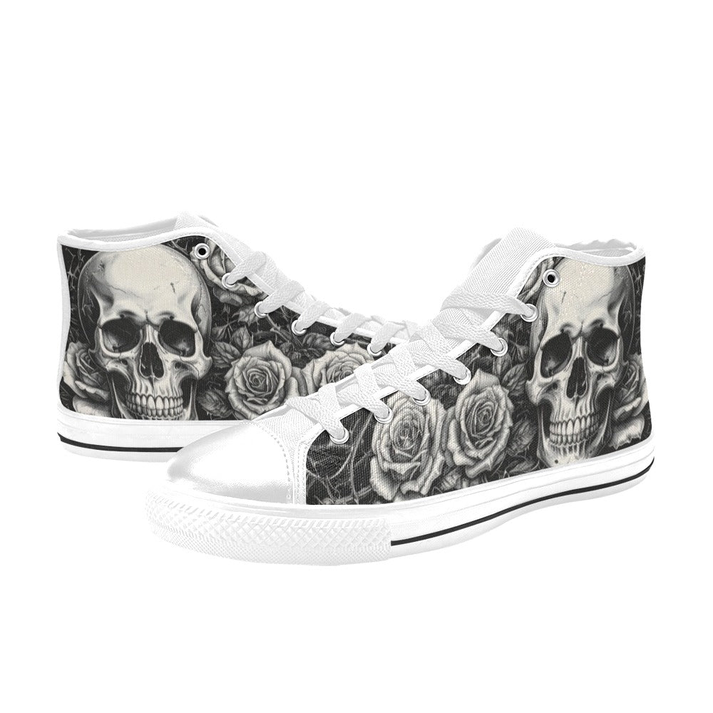 MEN'S Monochrome Skull Gothic Dark High Top Canvas Cottagecore Sneakers