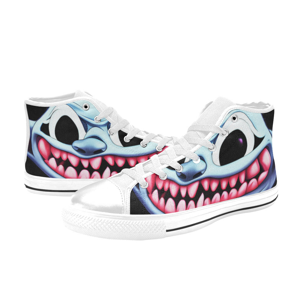 MEN'S Blue Rage Horror 2 High Top Canvas Grunge Custom Shoes