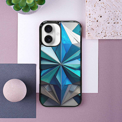 iPhone 16 Case — Geometric Origami Art Pattern, Custom Phone Case