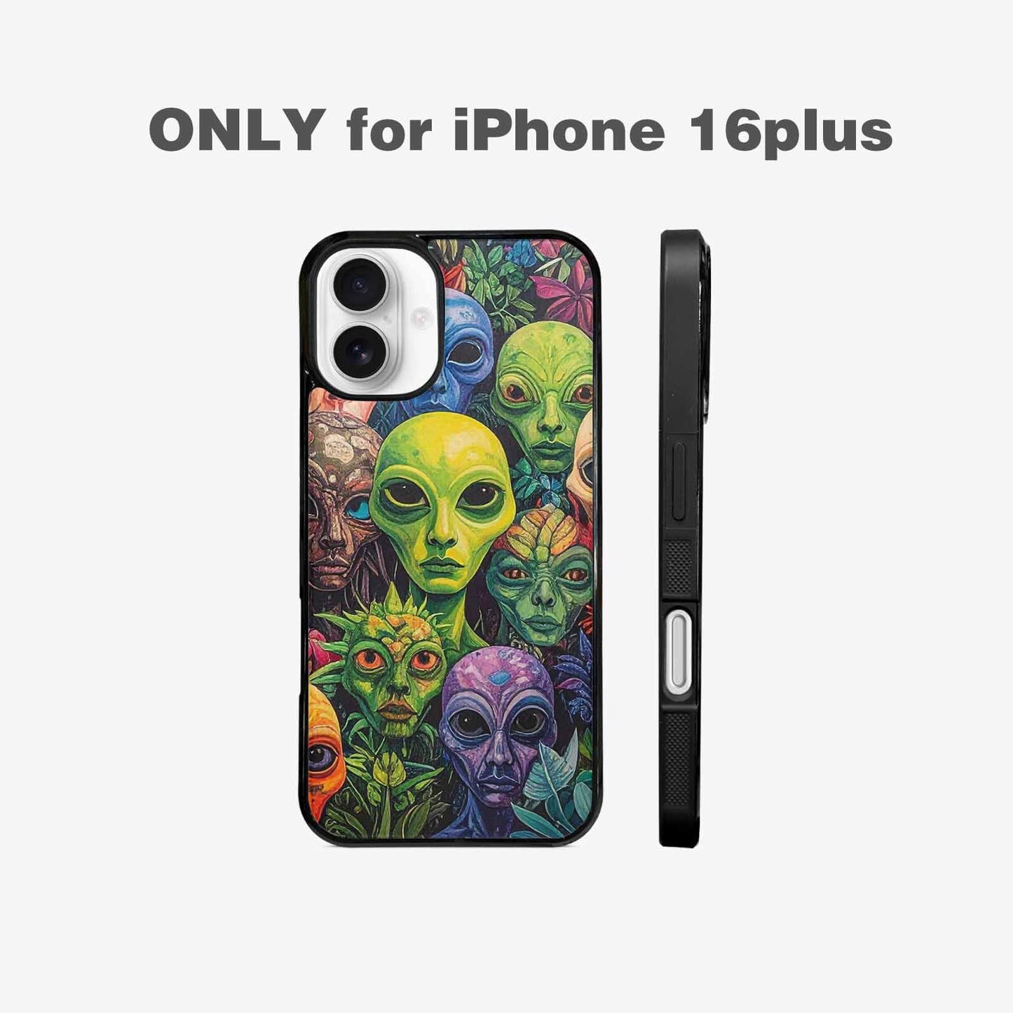 iPhone 16 Plus Case — Aliens Pattern Hundreds Of Sma, Original Design Phone Case