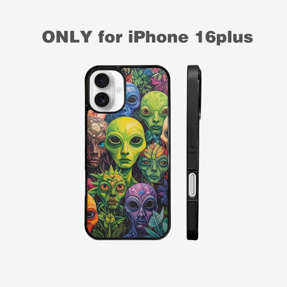 iPhone 16 Plus Case — Aliens Pattern Hundreds Of Sma, Original Design Phone Case