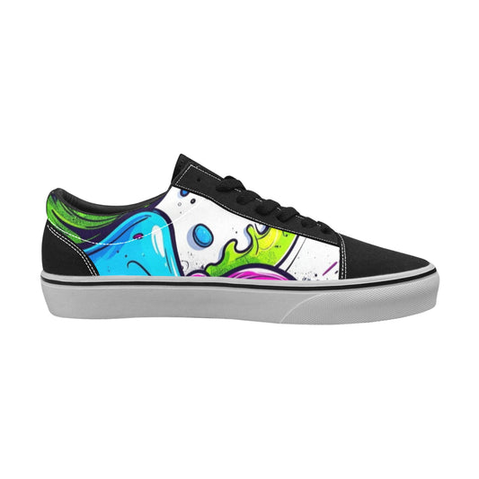 MEN'S Acid Wash Cartoon Art Low Top Skateboarding Grunge Shoes
