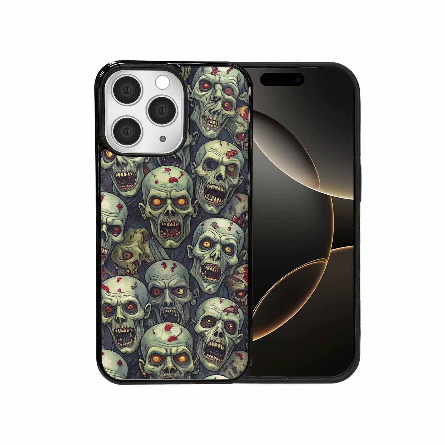 iPhone 15 Pro Max Case — Zombie Head Pattern Hundreds Of Small, Unique Phone Case Design
