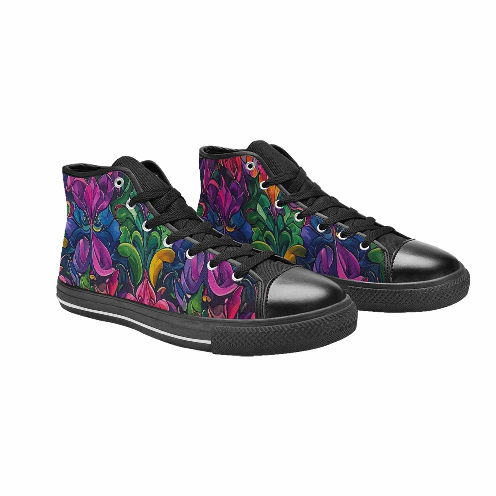 MEN'S Polysexual Flag Color High Top Canvas Wallpaper Art Custom Shoes