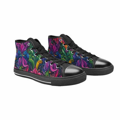 MEN'S Polysexual Flag Color High Top Canvas Wallpaper Art Custom Shoes