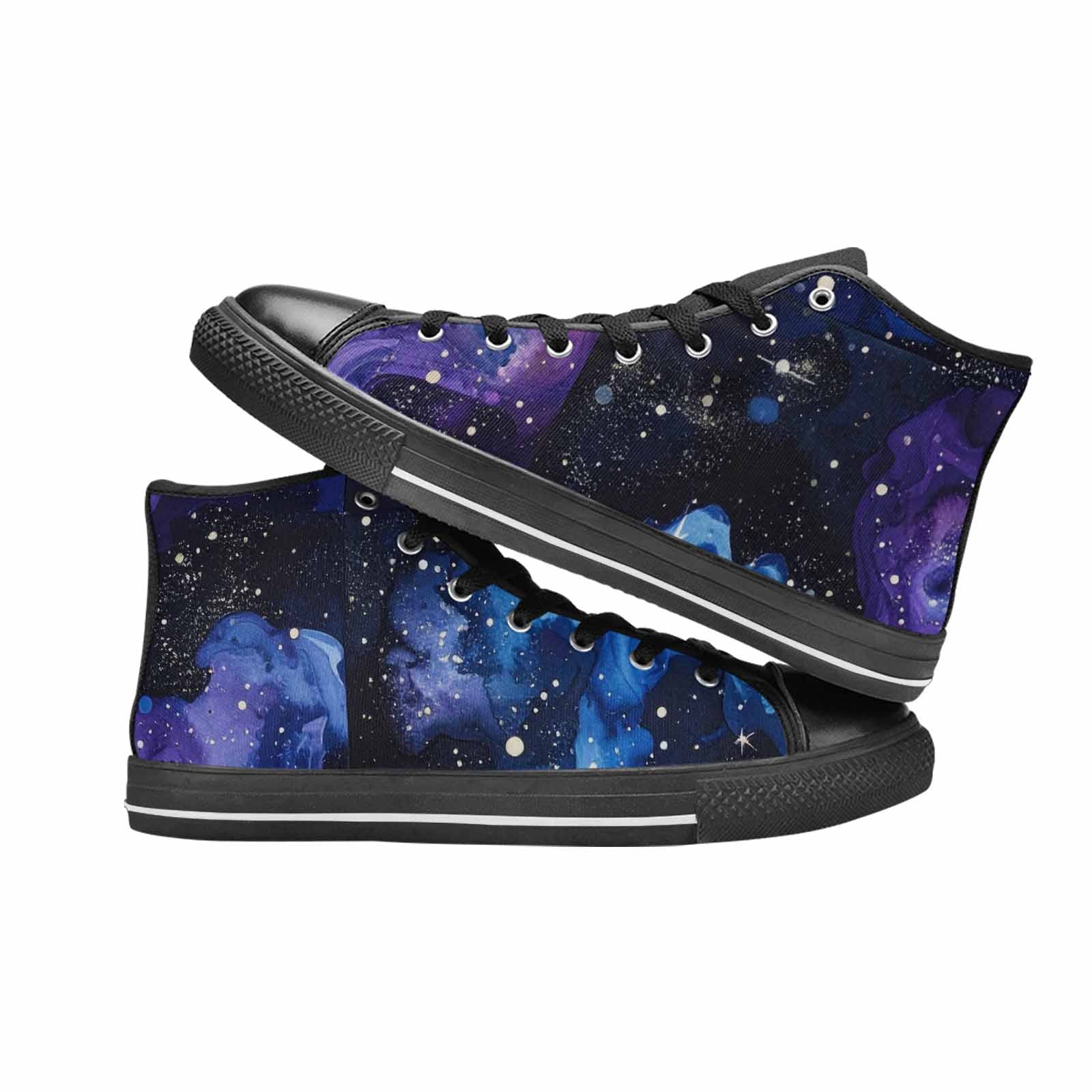 WOMEN'S Galaxy Art - High Top Canvas Dark Academia Custom Sneakers