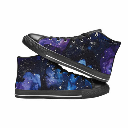 WOMEN'S Galaxy Art - High Top Canvas Dark Academia Custom Sneakers