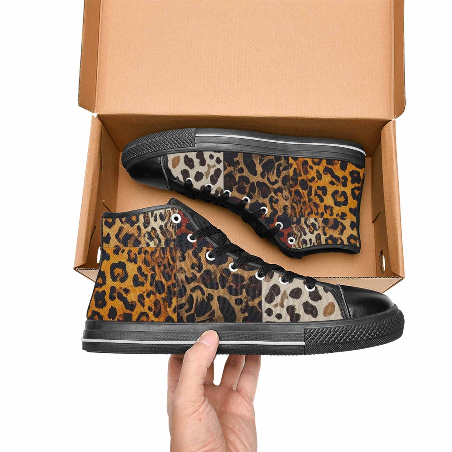 MEN'S Animal Print High Top Canvas Neon Fantasy Custom Sneakers