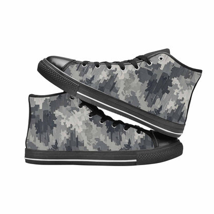 MEN'S Military Camouflage Blotch High Top Canvas Wallpaper Art Sneakers