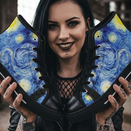 WOMEN'S Starry Night Custom Sneakers (II) | Freaky Shoes®