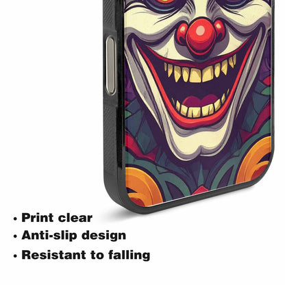 iPhone 15 Pro Max Case — Evil Circus Heads Faces Overlapping Patterns, Original Design Phone Case