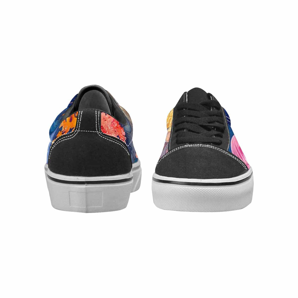 MEN'S Fish Scale Coral Canvas Lace-Up Vibrant Chaos Custom Sneakers
