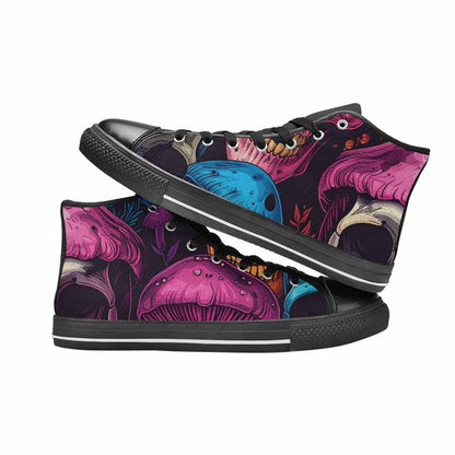 WOMEN'S Mushroom Skull High Top Canvas Y2K Custom Sneakers