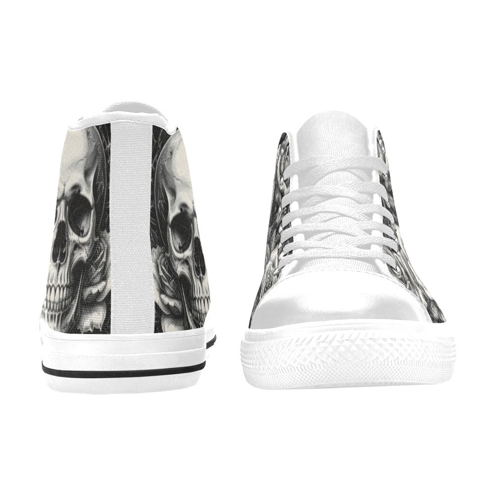 Dark Art Men's Gothic Skull High Top Canvas Shoes | Freaky Shoes®