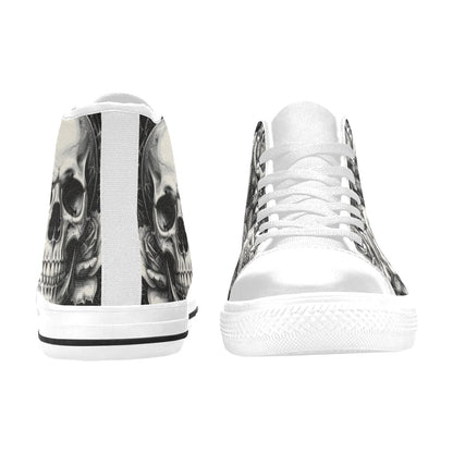 Gothic Butterfly Skull Men's Dark Art High Top Canvas Shoes | Freaky Shoes®