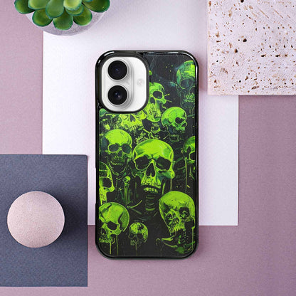 iPhone 16 Case — Skeletons Neon Green Glowskele Ou7 Personalized, Original Design Phone Case