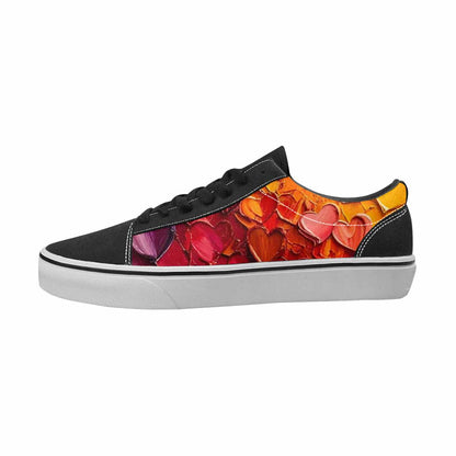 WOMEN'S Hearts Full Color Canvas Custom Design Vibrant Chaos Sneakers