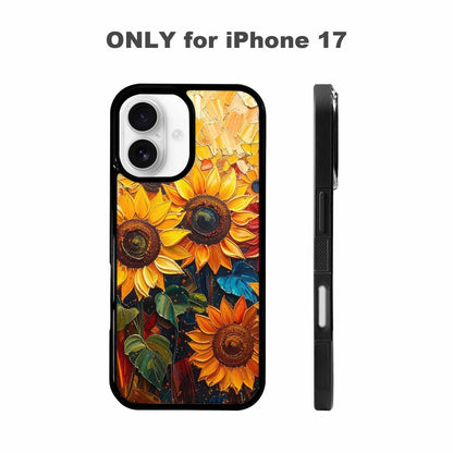 iPhone 17 Case — Impressionist Sunflower Brushstroke Pattern Floral, Unique Phone Case Design