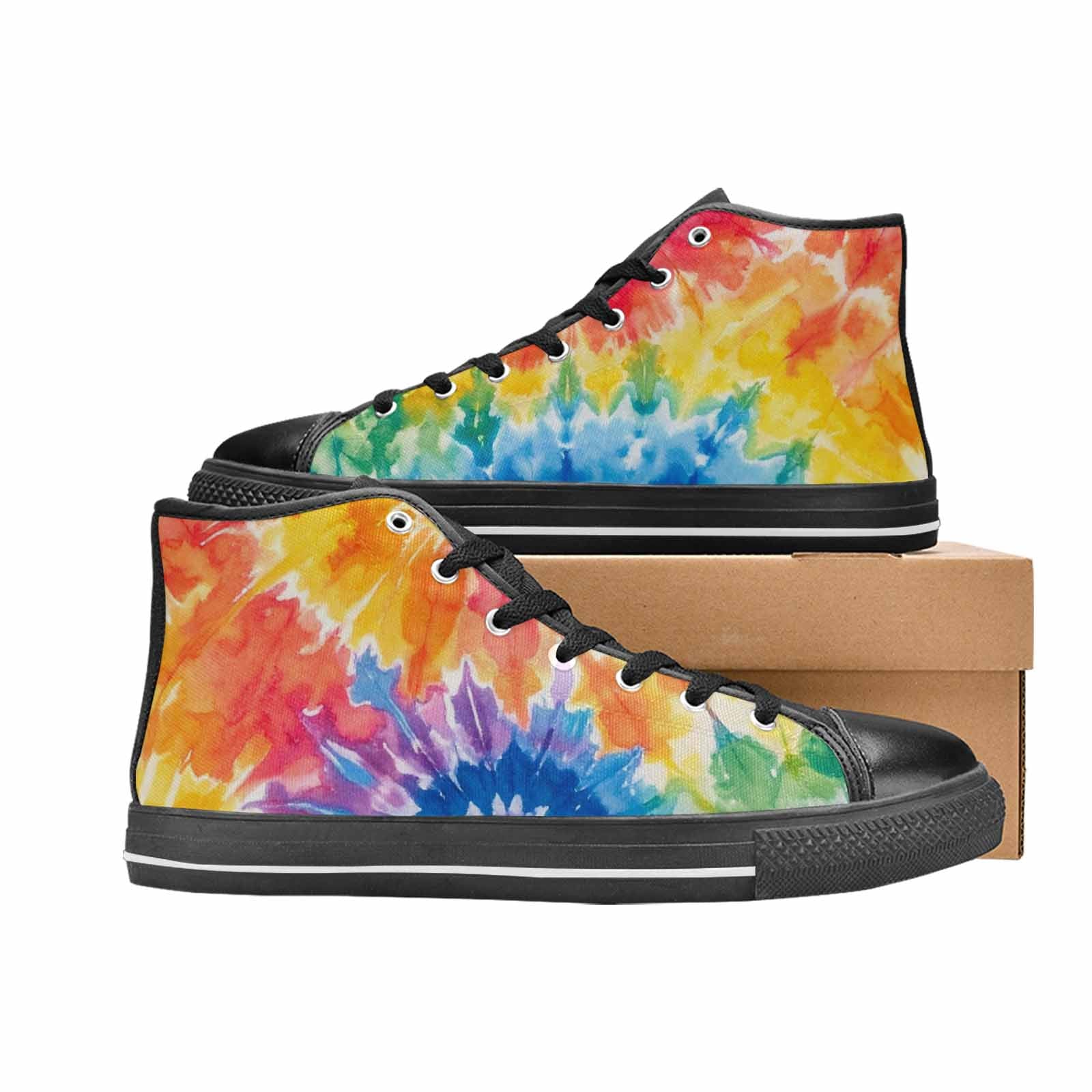 MEN'S Tie Dye Swirl High Top Canvas Grunge Custom Sneakers