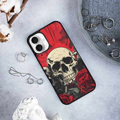 iPhone 16 Plus Case — Skull Dark Art Gothic Print, Custom Designed Case Cover