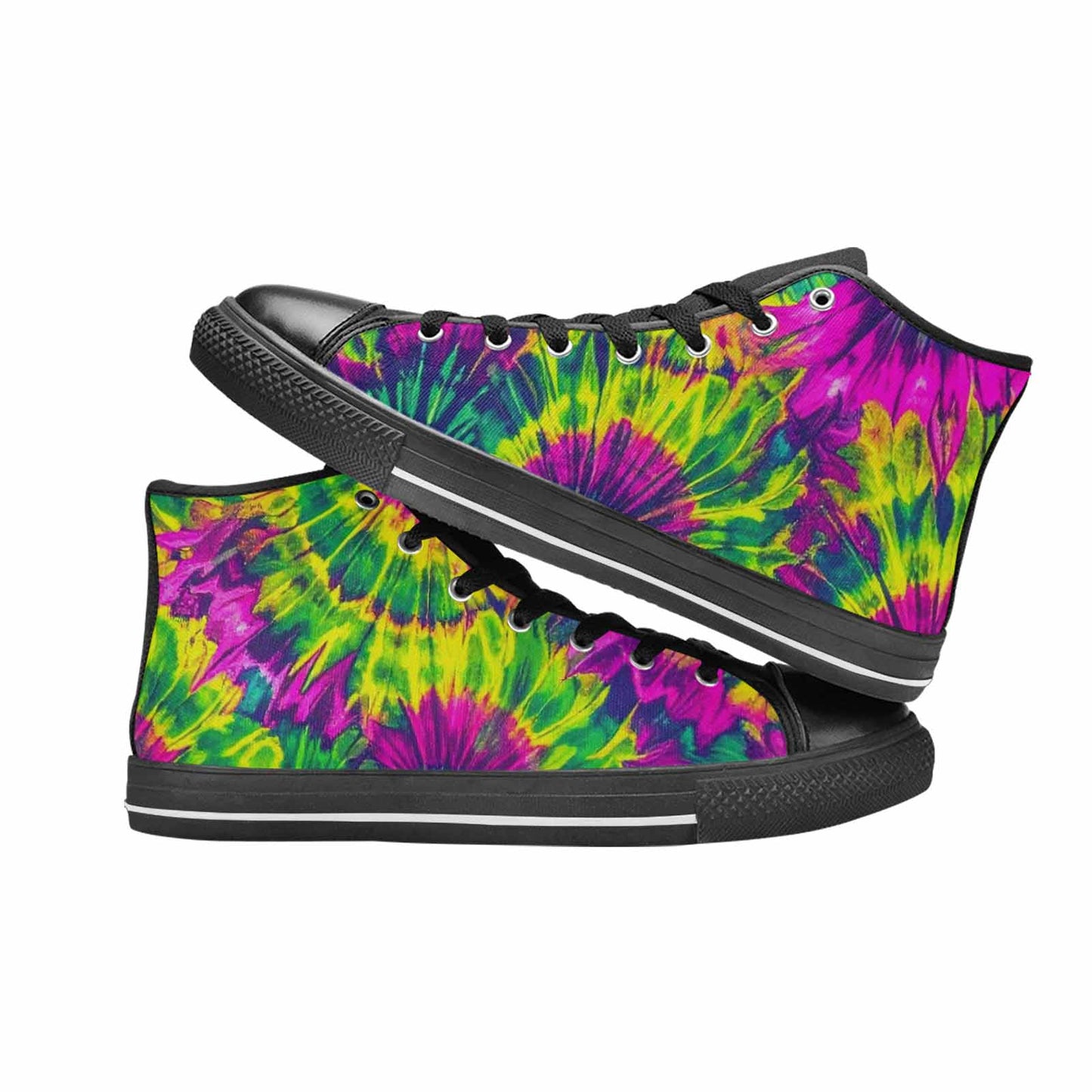 MEN'S Tie Dye - High Top Canvas Cottagecore Custom Shoes