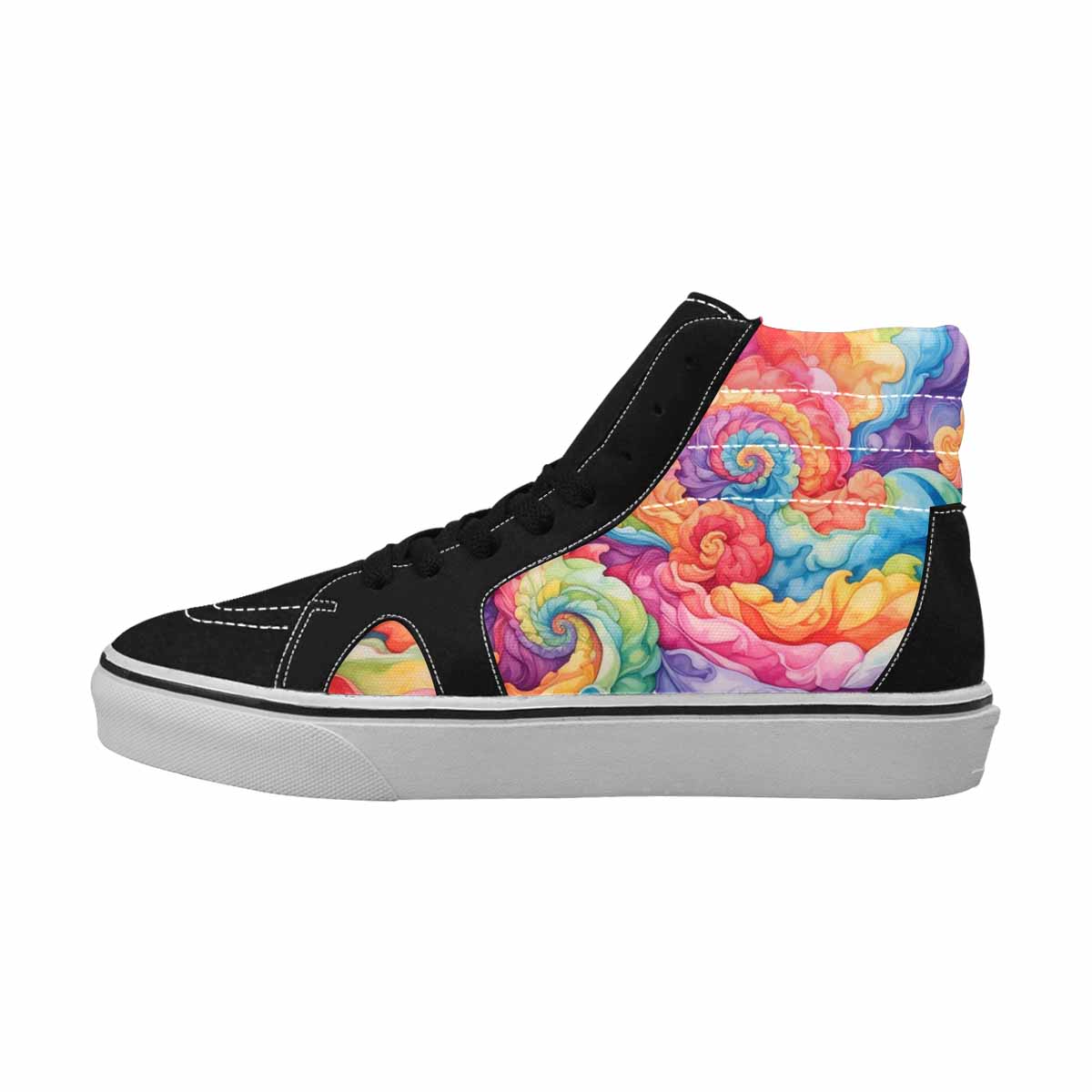 MEN'S Tie Dye Swirls Tie High Top Canvas Cottagecore Sneakers