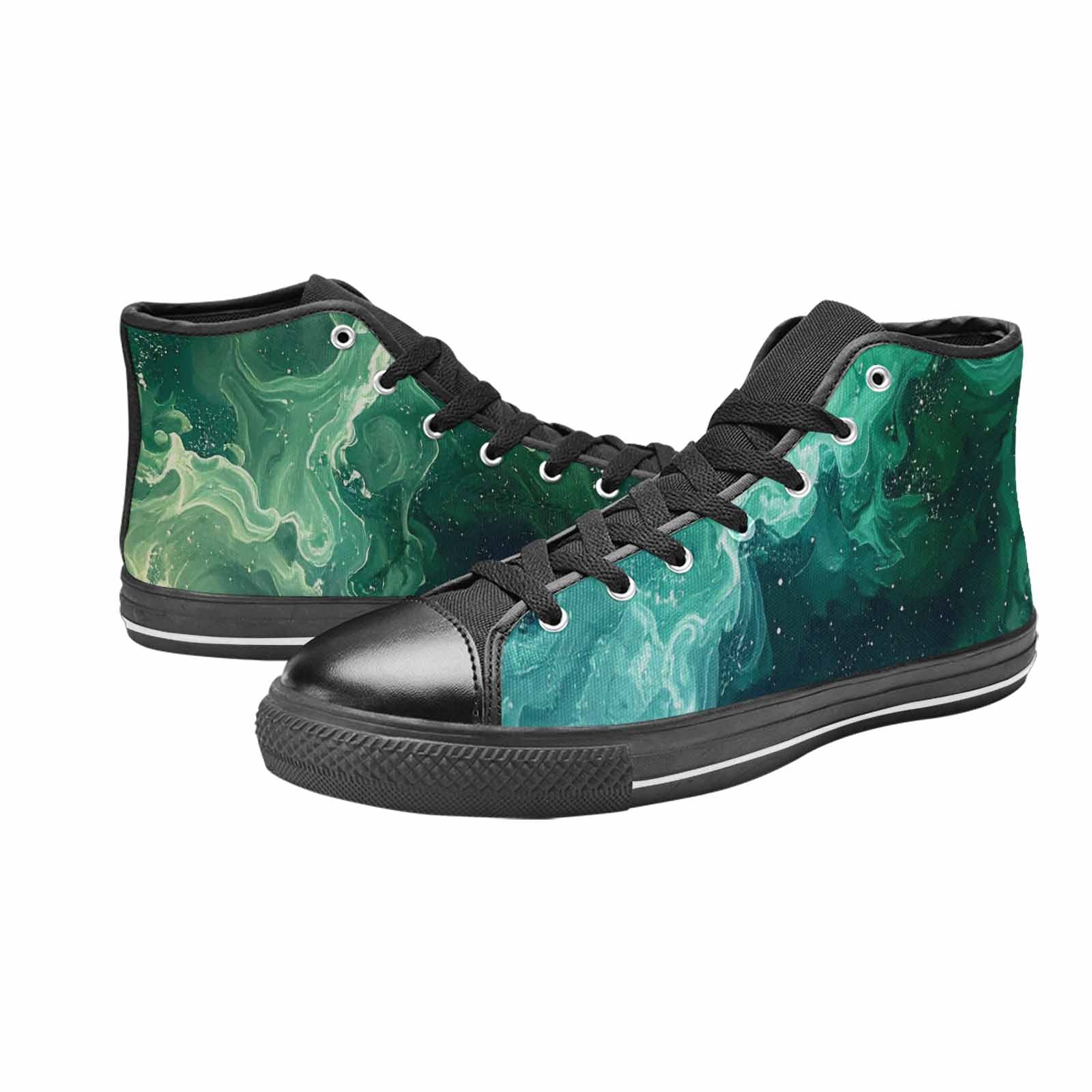 WOMEN'S Galaxy Art - High Top Canvas Vibrant Chaos Custom Sneakers