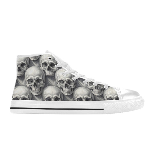 MEN'S Hyper Realistic Skull High Top Canvas Cottagecore Custom Shoes