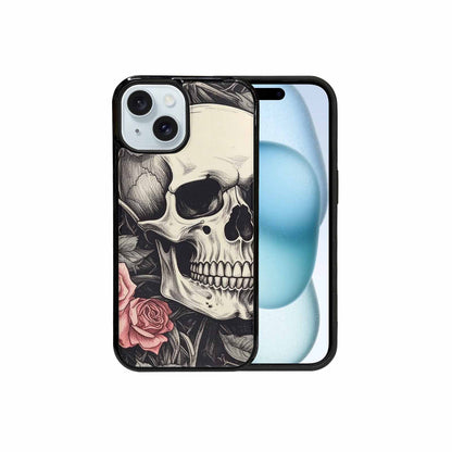iPhone 15 Case — 20 Skulls Overlapping Seamless Tileable Pattern, Custom Printed Phone Case