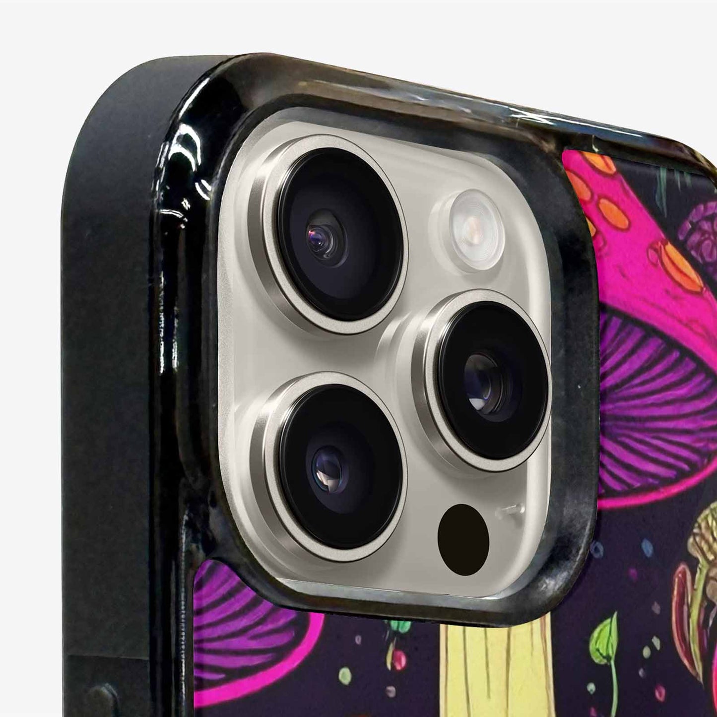 iPhone 15 Pro Max Case — Psychedelic Mushroom Cartoon Pattern, Custom Made Phone Cover
