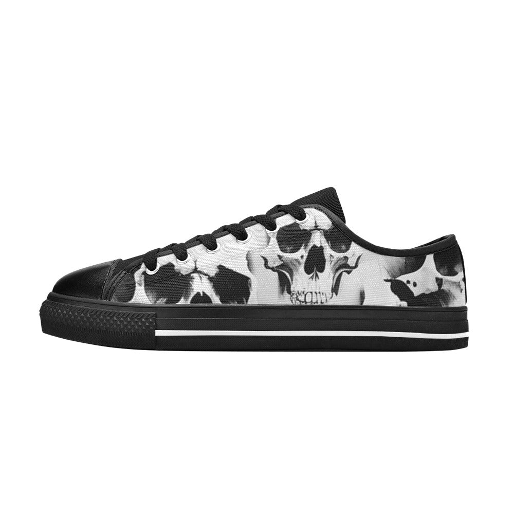 WOMEN'S Cc Grey Skull Art Canvas Y2K Shoes