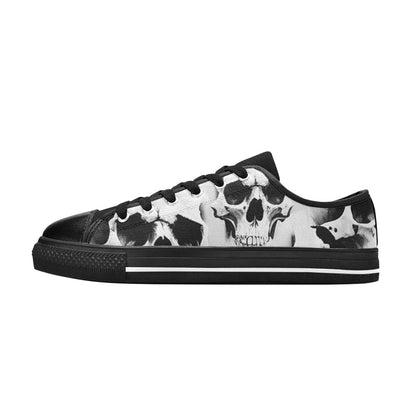 WOMEN'S Cc Grey Skull Art Canvas Y2K Shoes